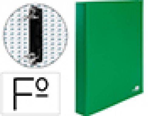 Capa liderpapel de aneis paper coat forro pvc 2 aneis 25 mm verde , Liderpapel , 25302 , 8423473253025